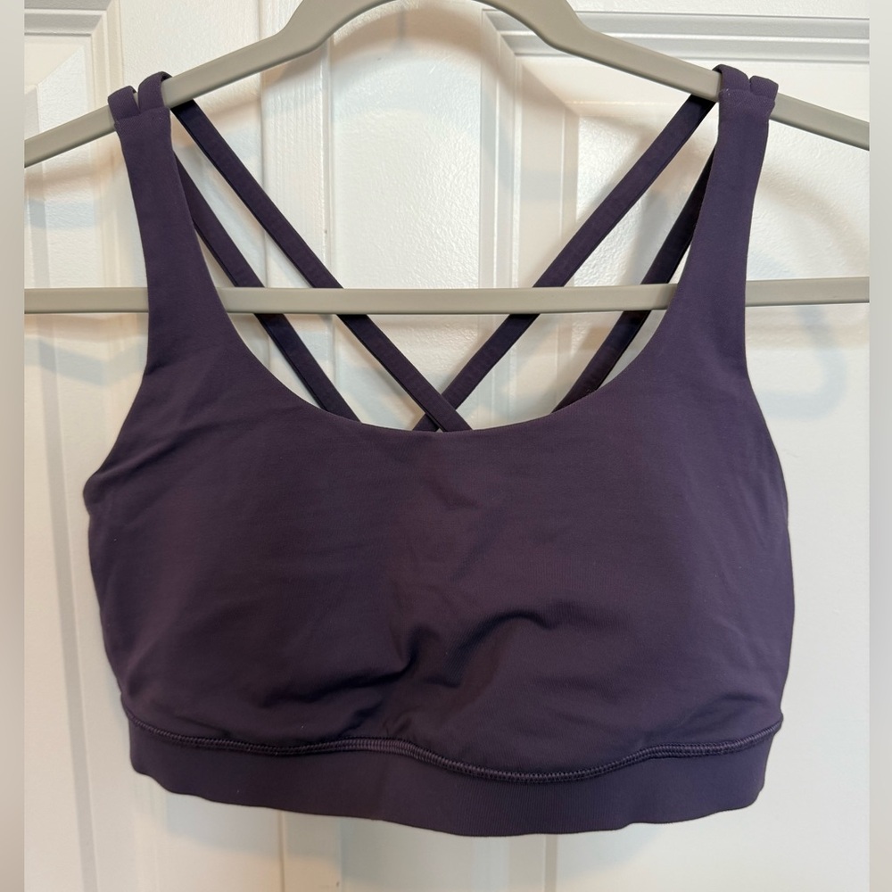 lululemon athletica Purple Energy Sports Bra size 8 pads included